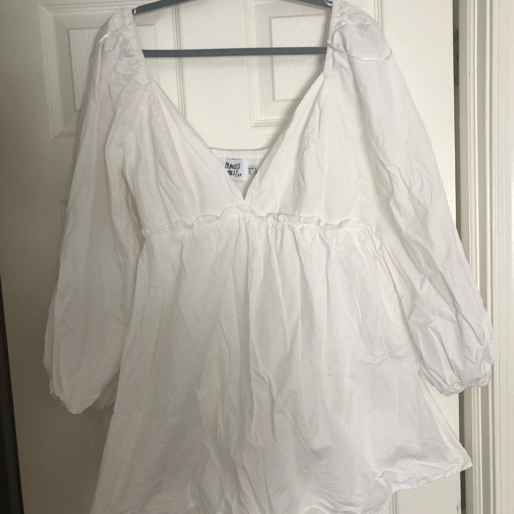 Princess Polly Mini White Dress w/ Bell Sleeves
